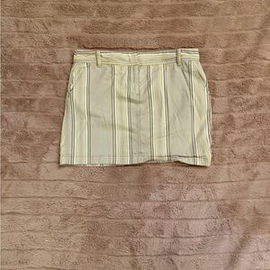 LOFT Beige and Yellow Striped Skirt